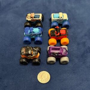 Lot of 6 Monster Truck Toy Monster Jam Mini
